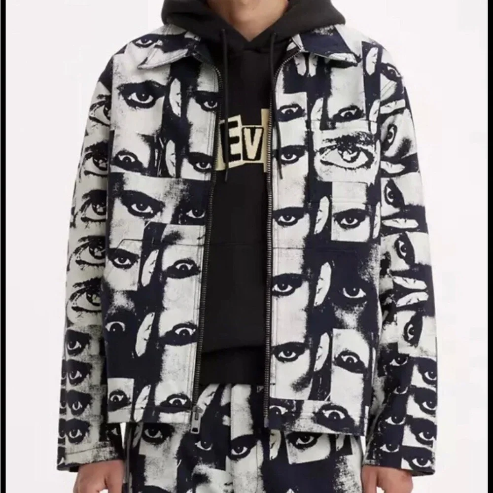Levis x Roemello Ugale Skateboarding Garage Jacket Black/White Men’s Size L New